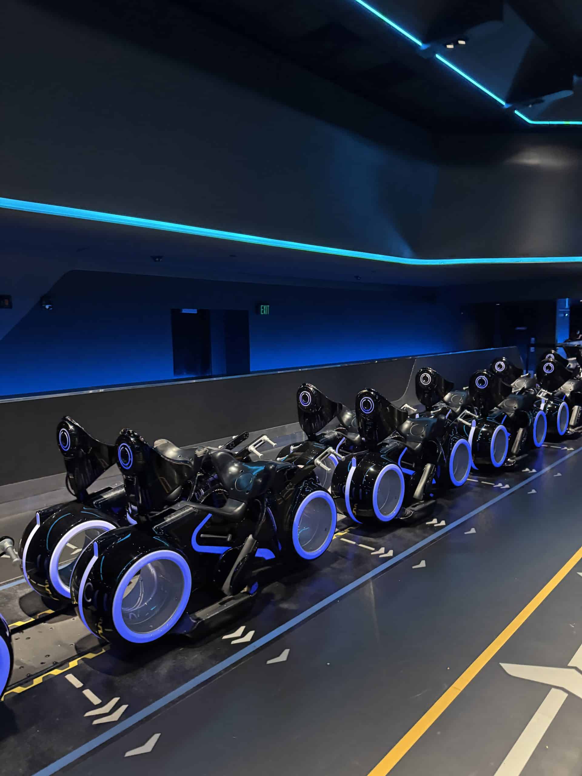 empty seats on Tron Lightcycle Run at Magic Kingdom at Epcot