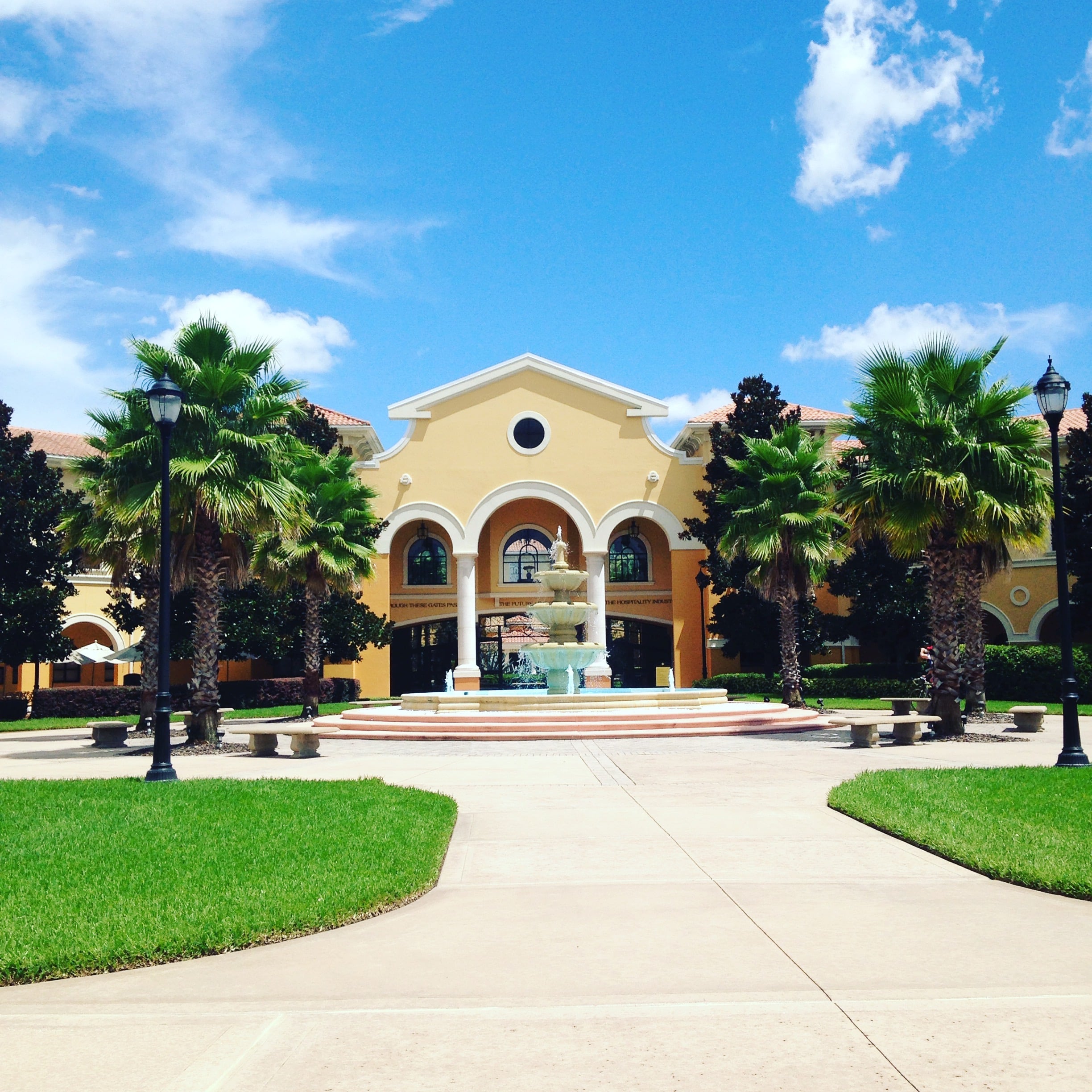 entrance to University of Central Florida's Rosen College of Hospitality Management